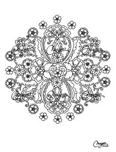 Different flowers in a Mandala
